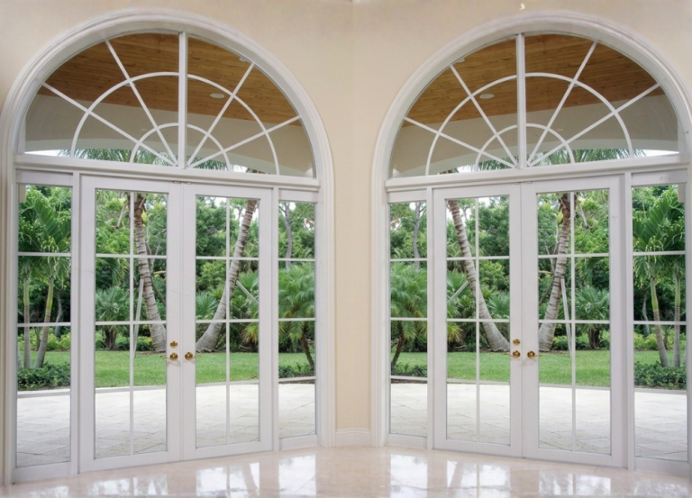 ventana para exterior moderno con marco de aluminio blanco y vidrio claro